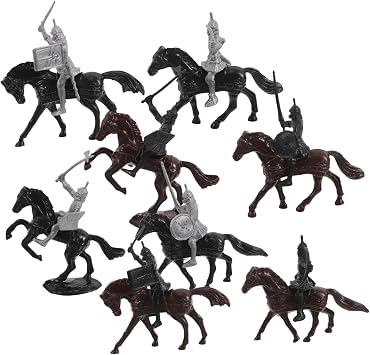 32pcs Medieval Knight Soldier Model Set with Plastic Horses Featuring Intricate Design and Precision Carving for Display and Imaginative Play by Kids and Historical Enthusiasts