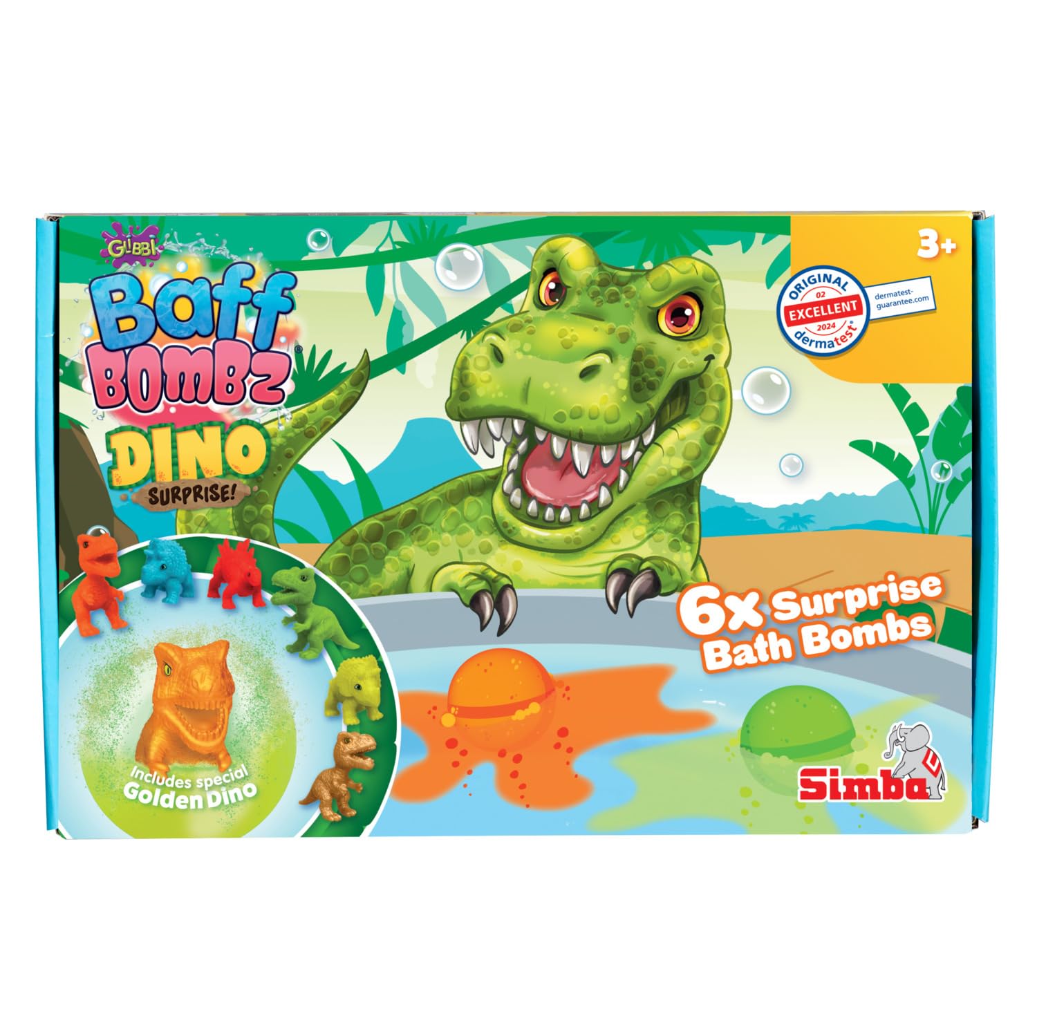 Glibbi Dino Surprise, kule do kąpieli, 6 sztuk w zestawie z losowym sortowaniem, zabawka do wanny od 3 lat