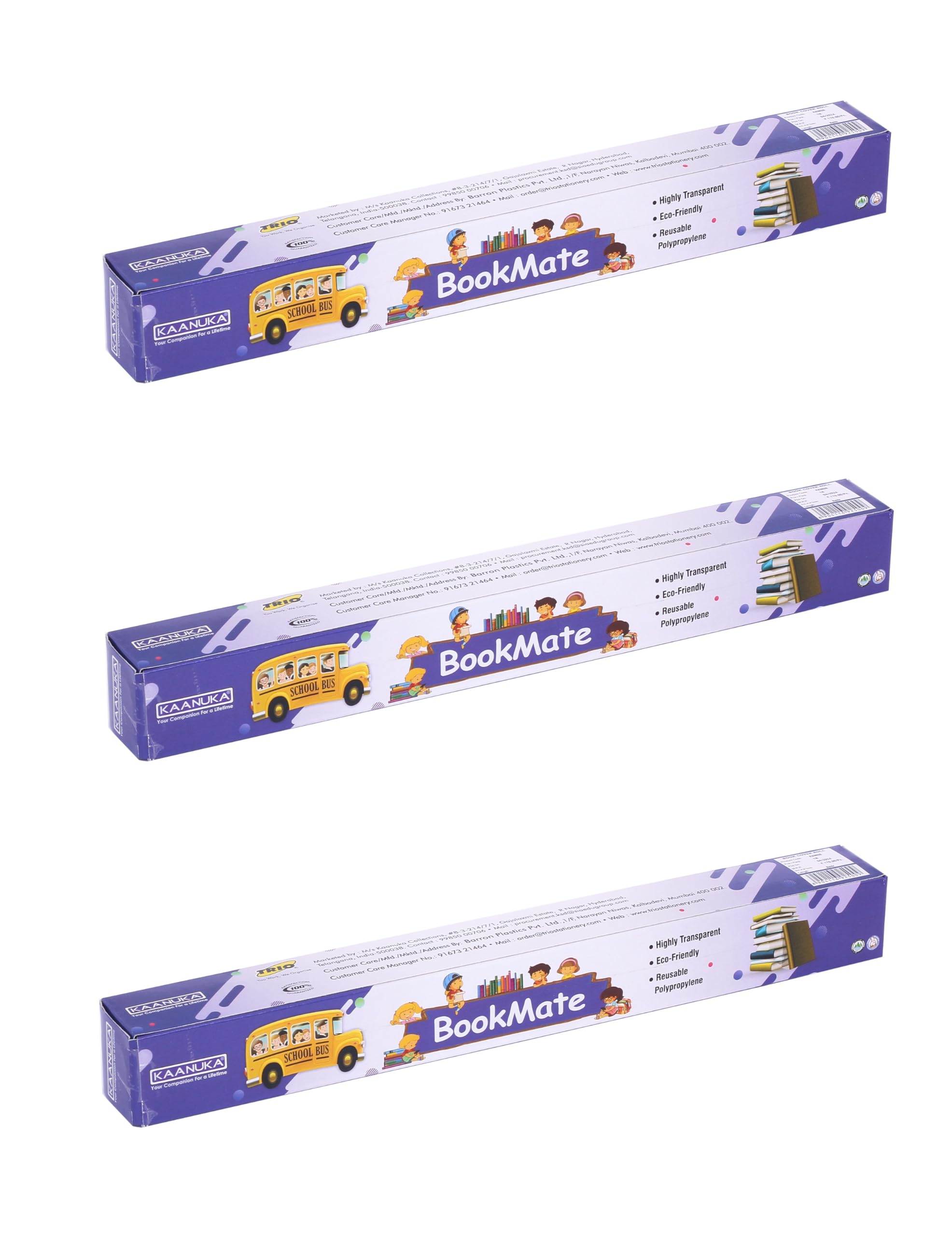 Kaanuka Rotoli di copertina per libri di testo, impermeabili, per quaderni, in carta sintetica, confezione da 3, colore: marrone