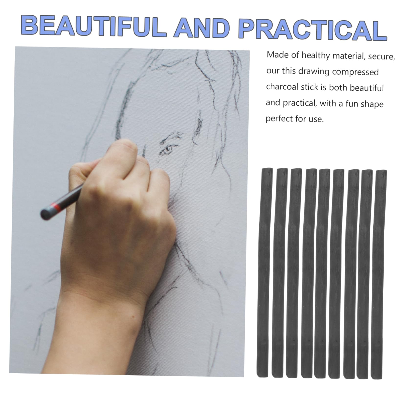 Artibetter 3 Sätze Bastlerkohle Komprimiert Hobbystifte Kohlestifte Zum Malen Kunst Mischen Professionelle Kohlestäbe Bleistift Schattierkohle Weidenholzkohle Black Kohlenstoff 20 Stück * 3