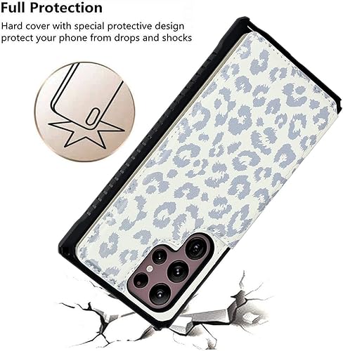 Miniatura 7 de iCoverCase Funda de piel sintética compatible con Samsung Galaxy S22 Ultra Wallet con soporte para tarjetas, ranuras para tarjetas, función atril,