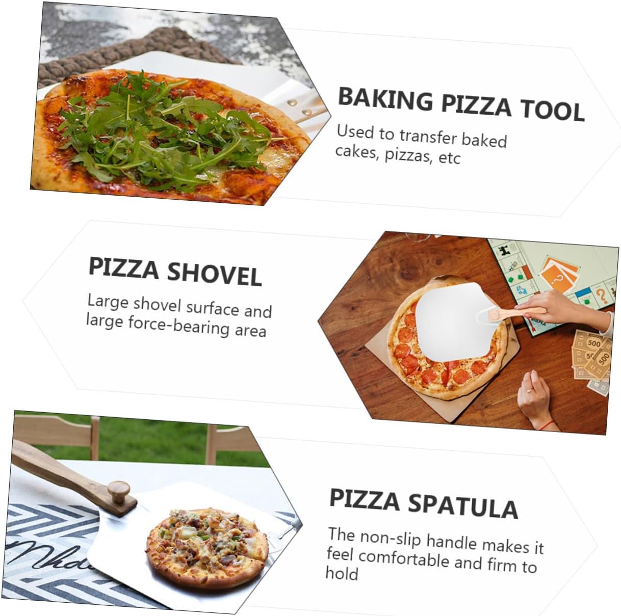 VICASKY Folding Aluminum Pizza Peel and Baking Pizza Paddle with Paper Box Home Oven for Easy Baking and Serving Random Color