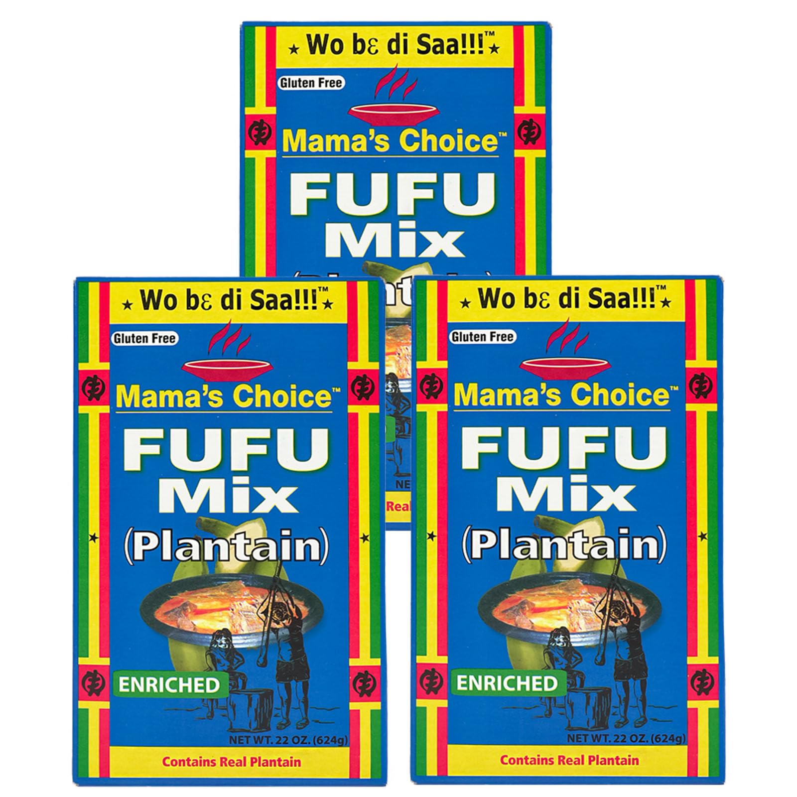 3er Pack (3x624g) Mama´s Choice Fufu Mix Plantain