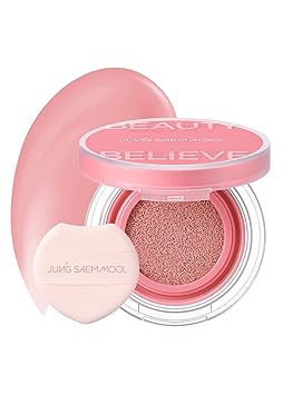 JUNG SAEM MOOL Artist Cushion Blush | Easy to Blend with Puff, Buildable Liquid Blush for Cheeks with a Natural & Matte Finish, Korean Makeup (Blur | Rosy Petal)