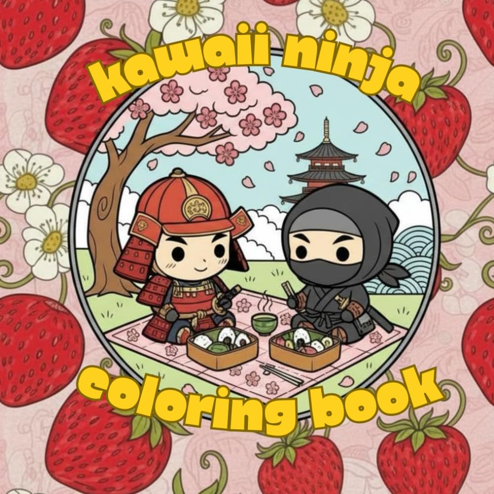 Kawaii Ninja Coloring Book: A bold and easy coloring book for relaxing, unwinding and forgetting the shogunate's demands
