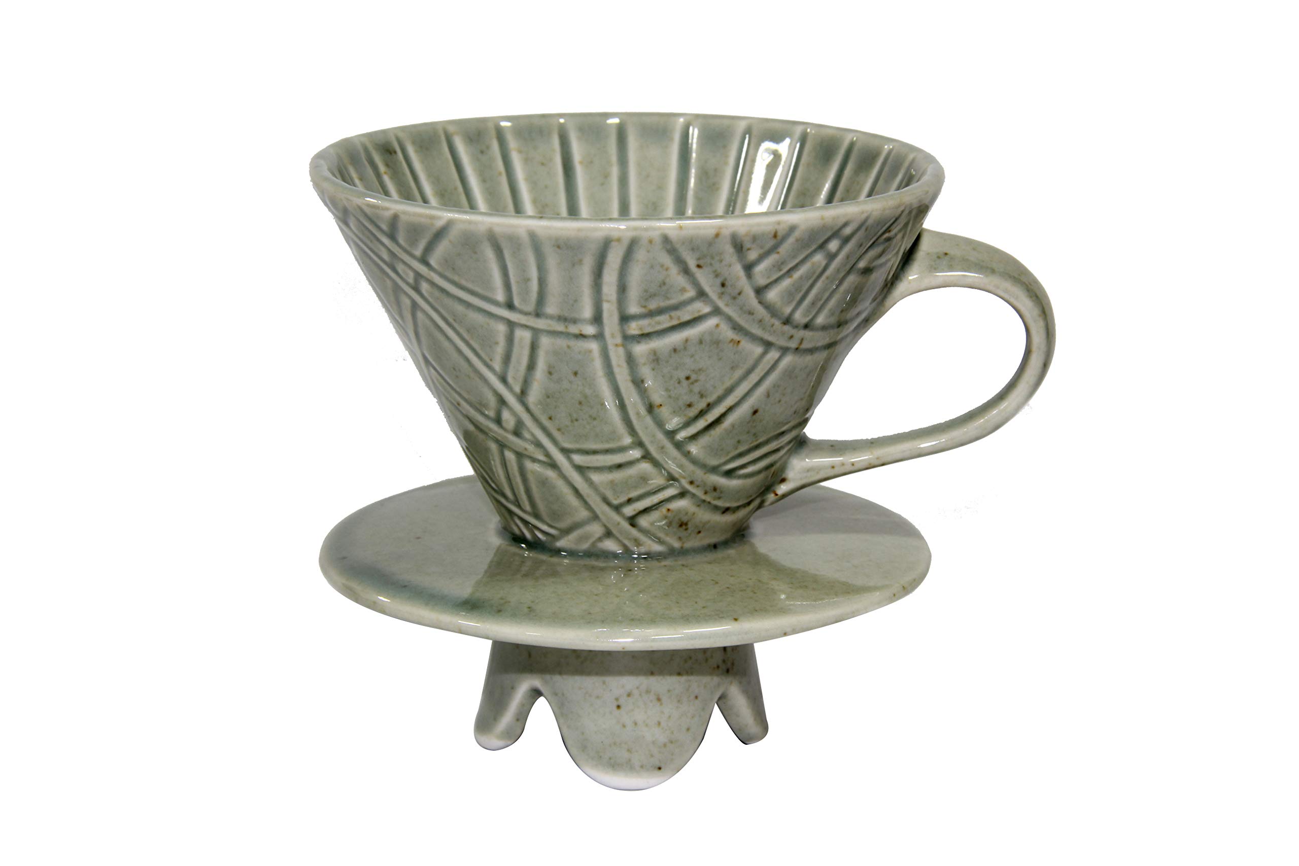 ND New Dripper (Coffee Dripper: Ceramic Dripper, Drip Coffee Maker) - Grayish-Blue Color, 1~2 cups