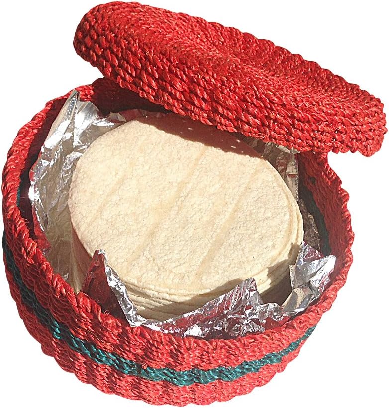 Green Breeze Imports Tricolor Handmade Abaca Tortilla Basket - View #9