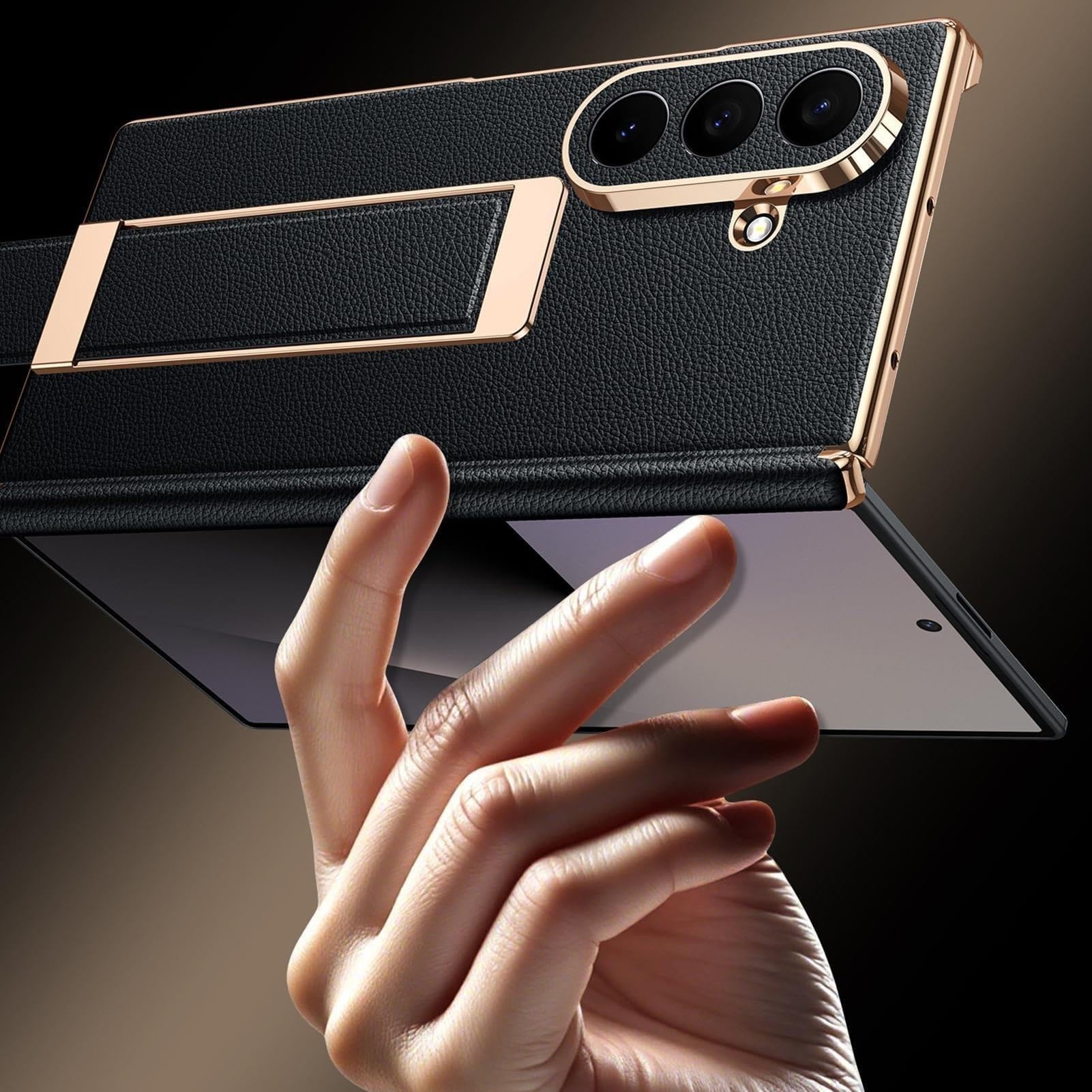 Custodia Per Samsung Galaxy Z Fold 8 Ultra, Pelle Vera Placcatura Case