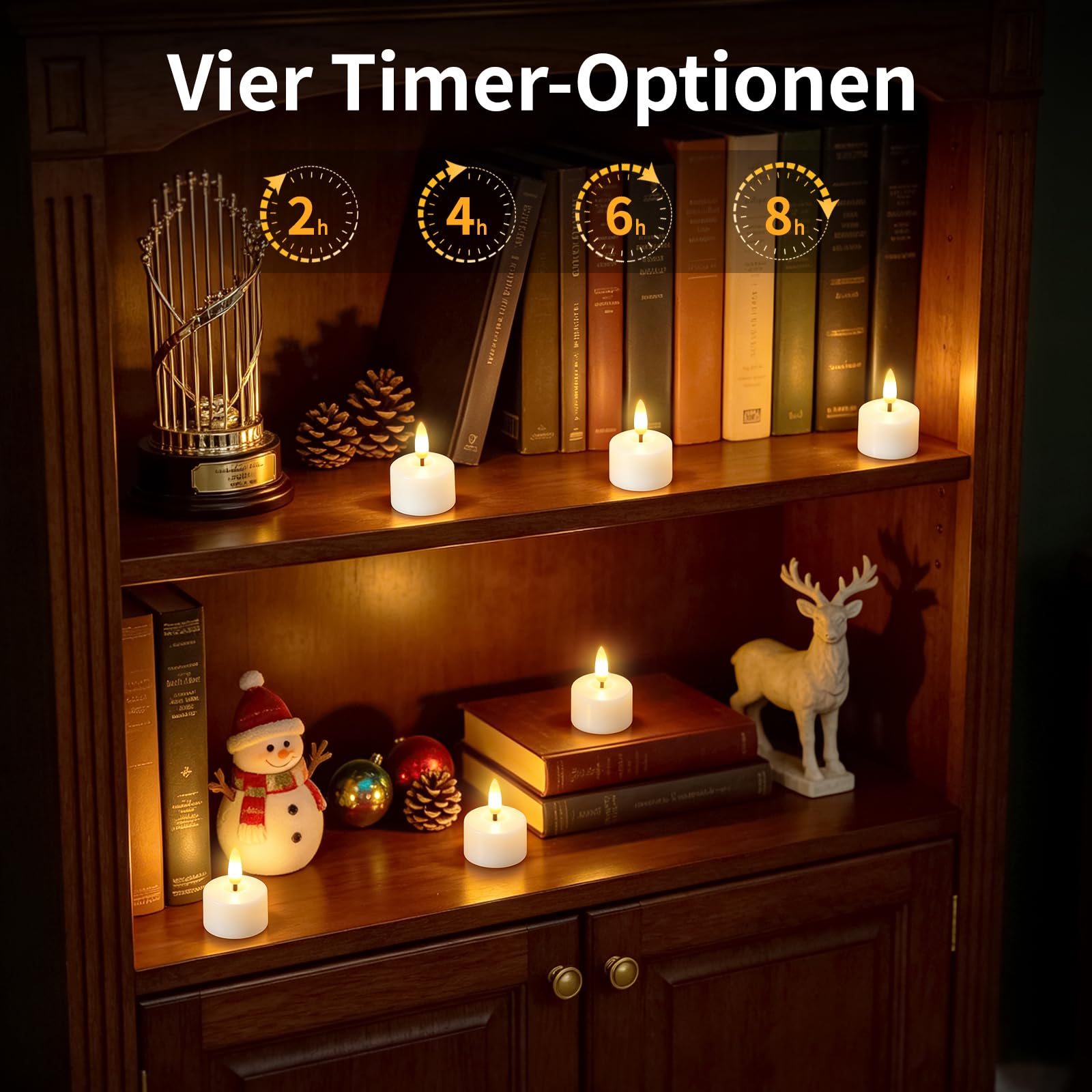 12er Led Teelichter Wiederaufladbar Mit Timerfunktion Fernbedienung