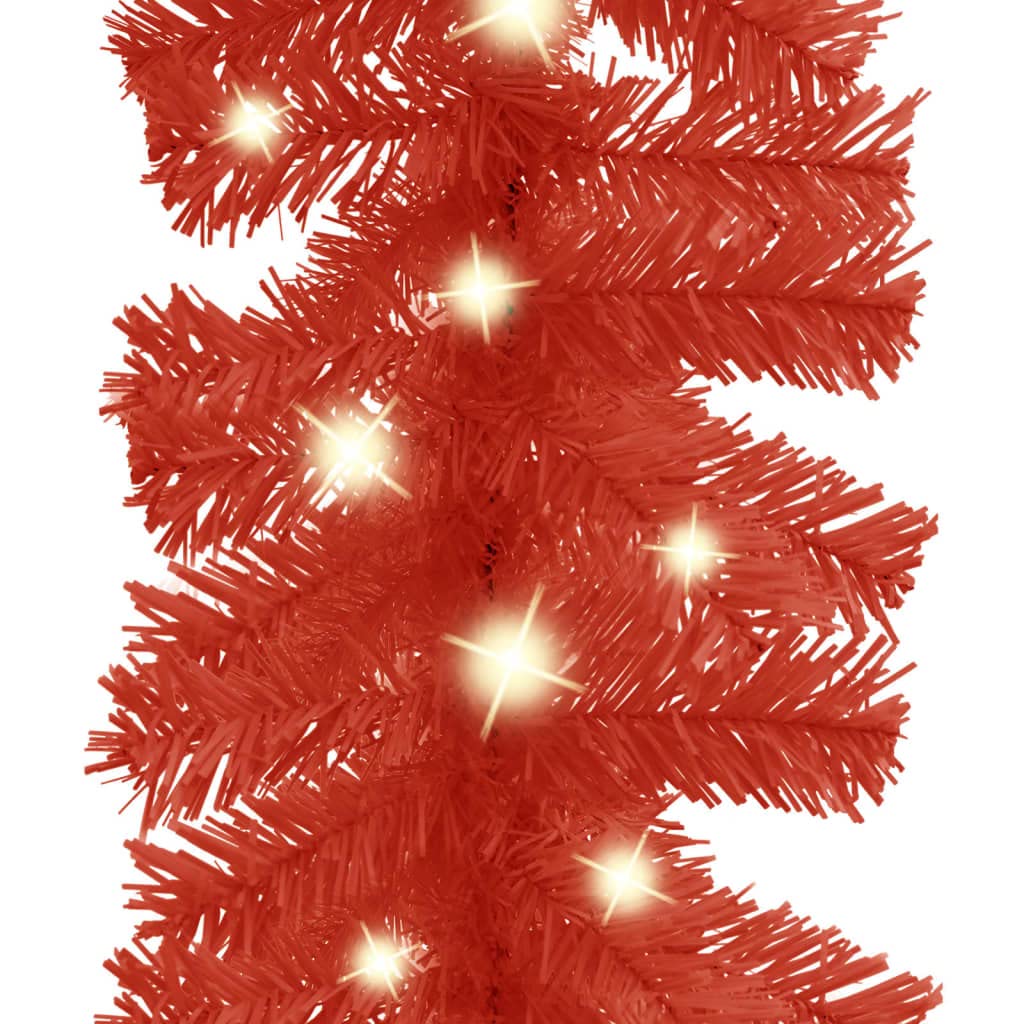 Girlanda bożonarodzeniowa ze światłami LED, 20 m, czerwona, girlanda PCW z 300 diodami LED i 1800 gałązkami, zasilanie USB, oświetlenie bożonarodzeniowe do wewnątrz i na zewnątrz, na okno, do