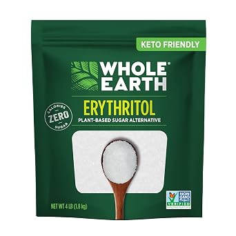WHOLE EARTH 100% Erythritol Zero Calorie Plant-Based Sugar Alternative, 4 Pound Pouch Packaging May Vary