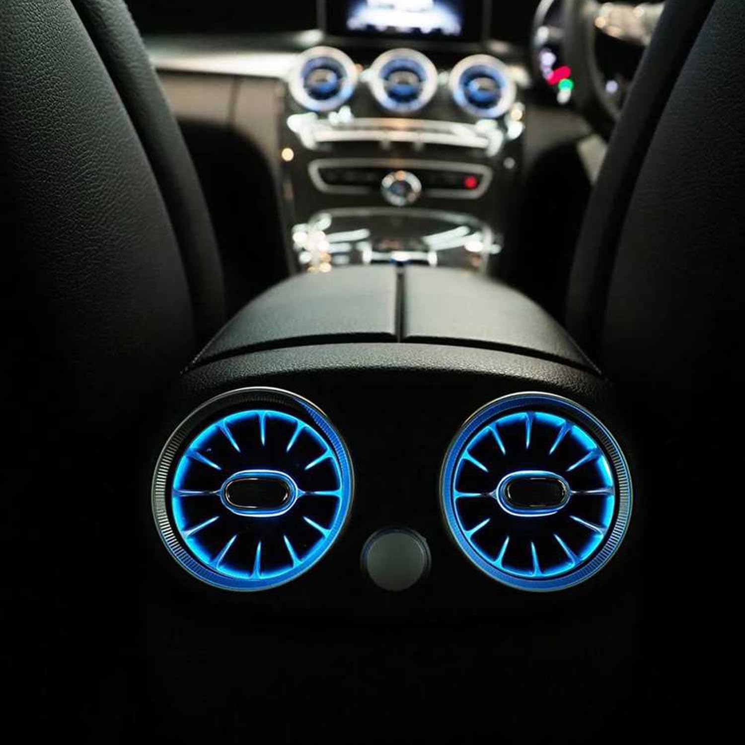 WOZZAN W205 Air Vent Ambient Light, 3 Colors Sync, LED Vents Accessories Fits For 2015 2016 2017 2018 Mercedes Benz C180 C200 C250 C300 C400 C43AMG C63AMG C63AMG S, 7 pcs/set