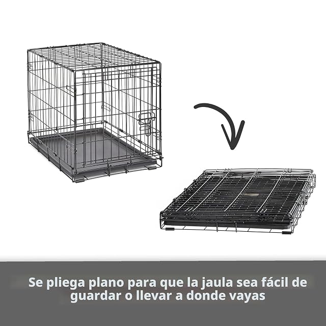 Foto 6 de 7 de New World - Jaula plegable de metal para perros de doble puerta de 122 cm, seguridad mejorada, incluye…