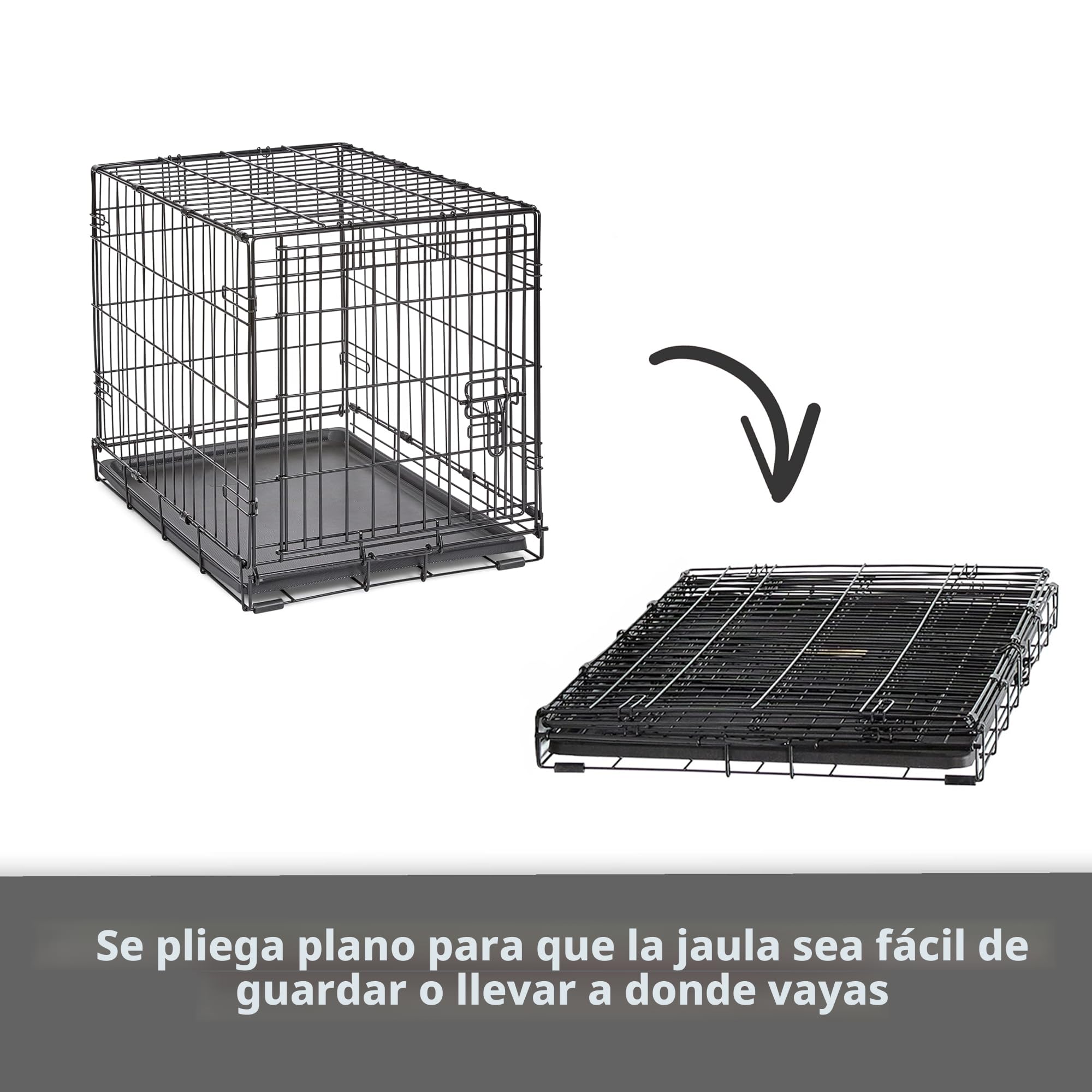 New World - Jaula plegable de metal para perros de 106 cm, seguridad mejorada, incluye bandeja a prueba de fugas, para razas grandes