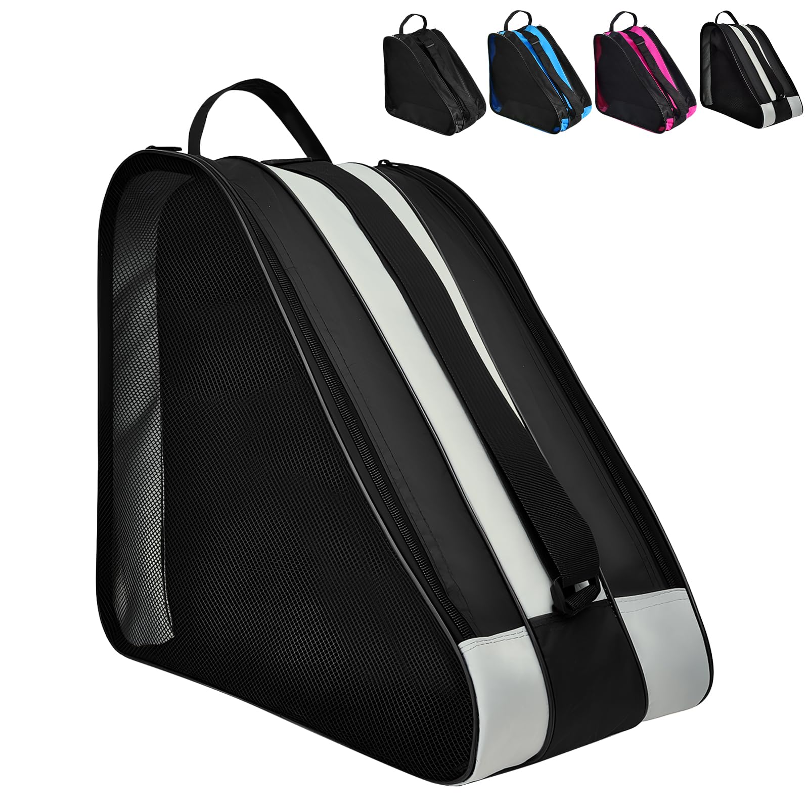 Borsa per Pattini a Rotelle Borsa Porta Pattini Ghiacci Borse per Pattini in Linea in Tessuto Oxford Borse per Pattinaggio a Rotelle con Tracolla Regolabile per Uomo e Donna, Grigio