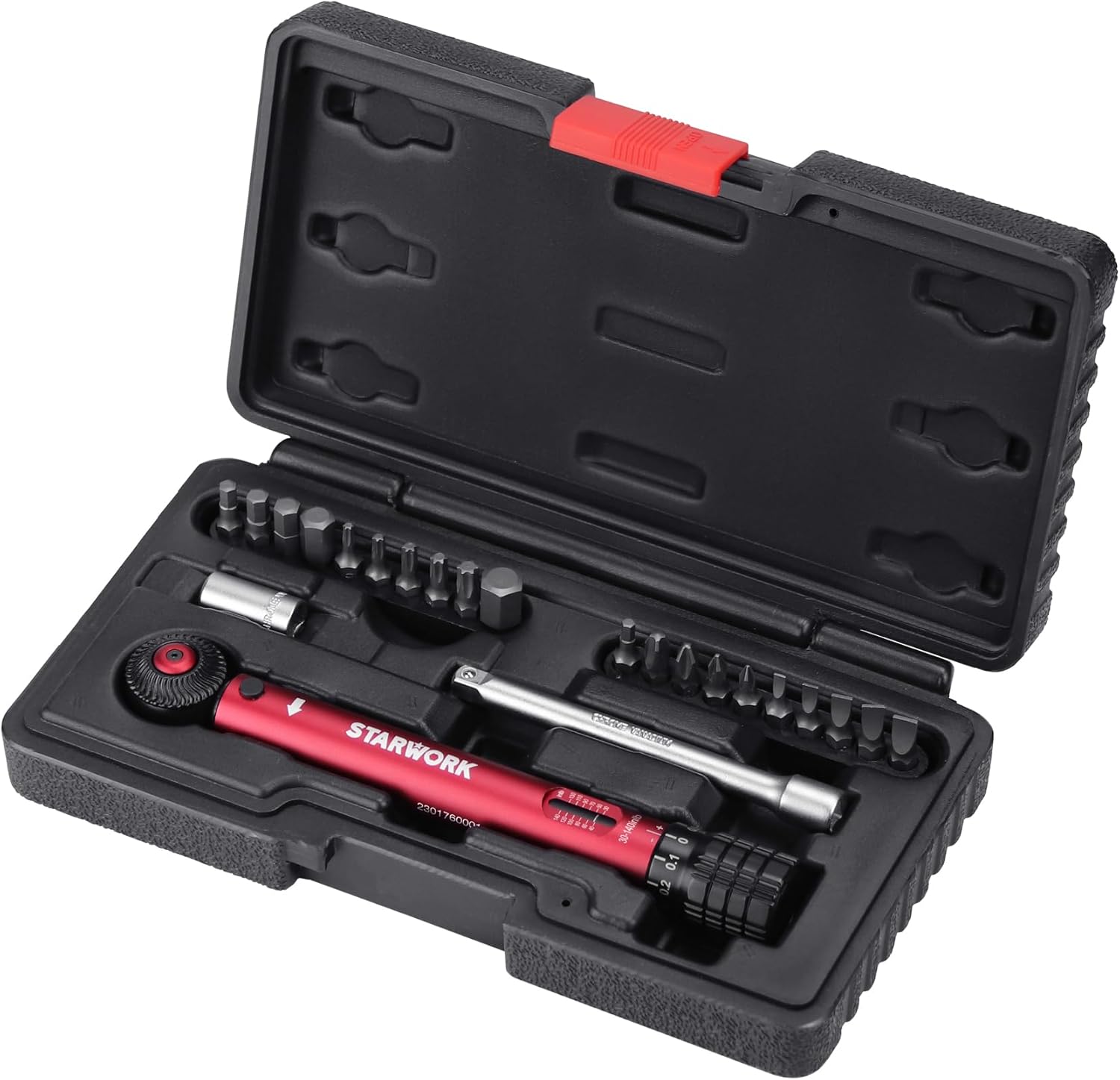 STARWORK TRUE MECHANIC™ 23-Piece, 72T, 1/4 Inch Drive Bike Aluminum Mini Torque Wrench Set, in-lb