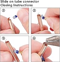 Vista 6 de PH PandaHall 480 cierres de extremo deslizante, tubos de cuentas de 4 colores, tapas de extremo deslizante, barra de extremo de tubo deslizante