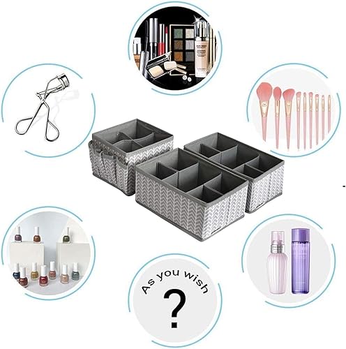 Miniatura 6 de VERONLY Organizadores de tocador y caja de almacenamiento contenedor de almacenamiento multifunción ajustable para cosméticos divisor de cajones de