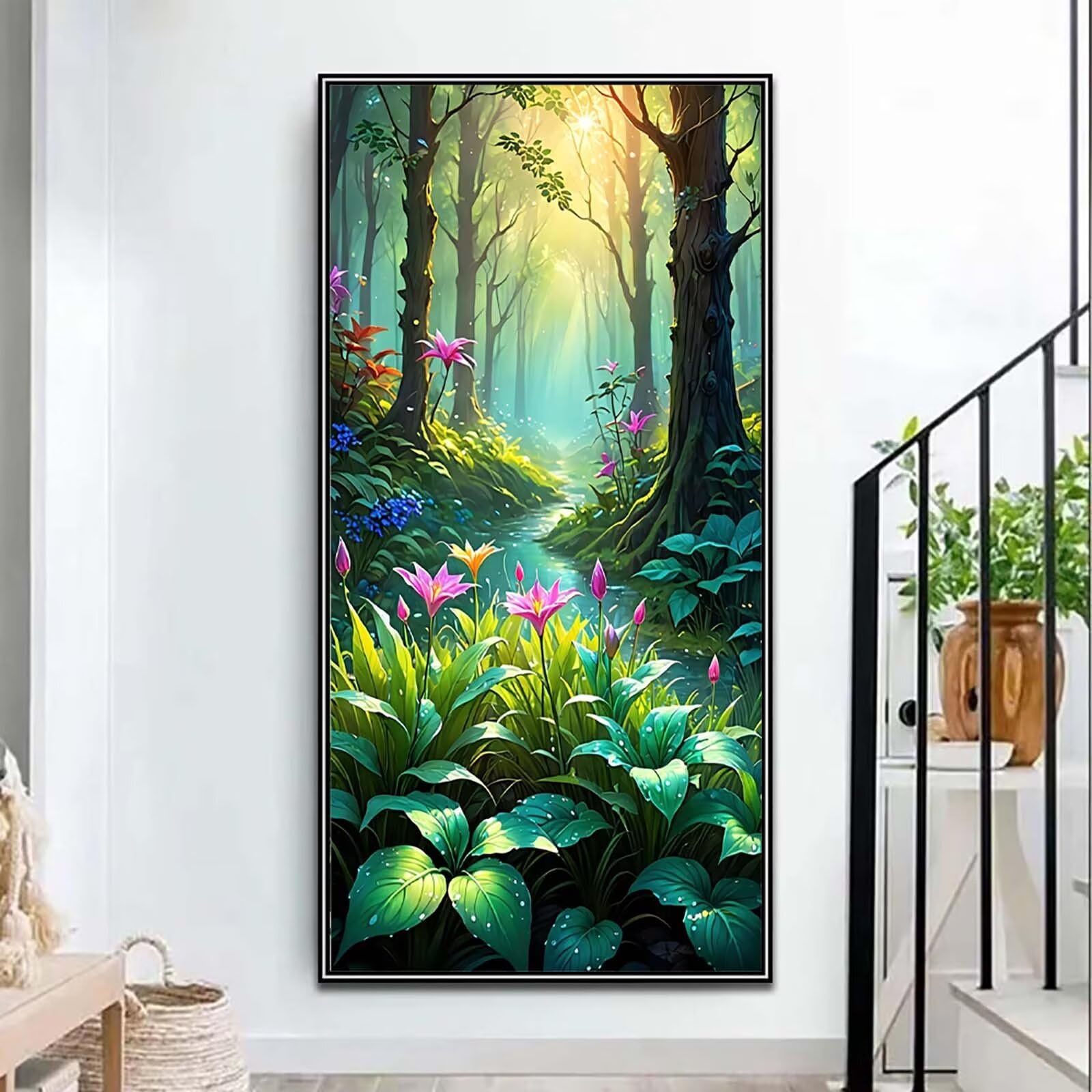 Diamentowe malowanie leśne, DIY diamentowe malowanie dorośli 60x120cm n5w