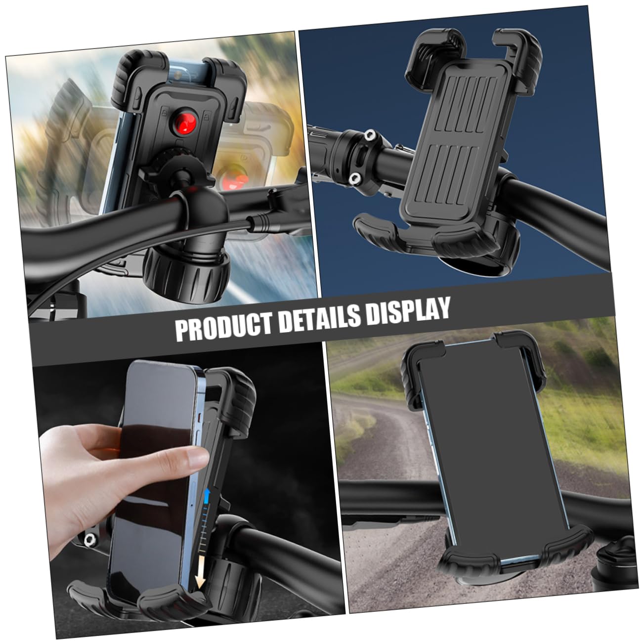 jojofuny 4pièces Support De Téléphone pour Vélo Monture Antivibrations Compatible avec Smartphones Installation Facile Guidon pour Cyclisme Et Électrique