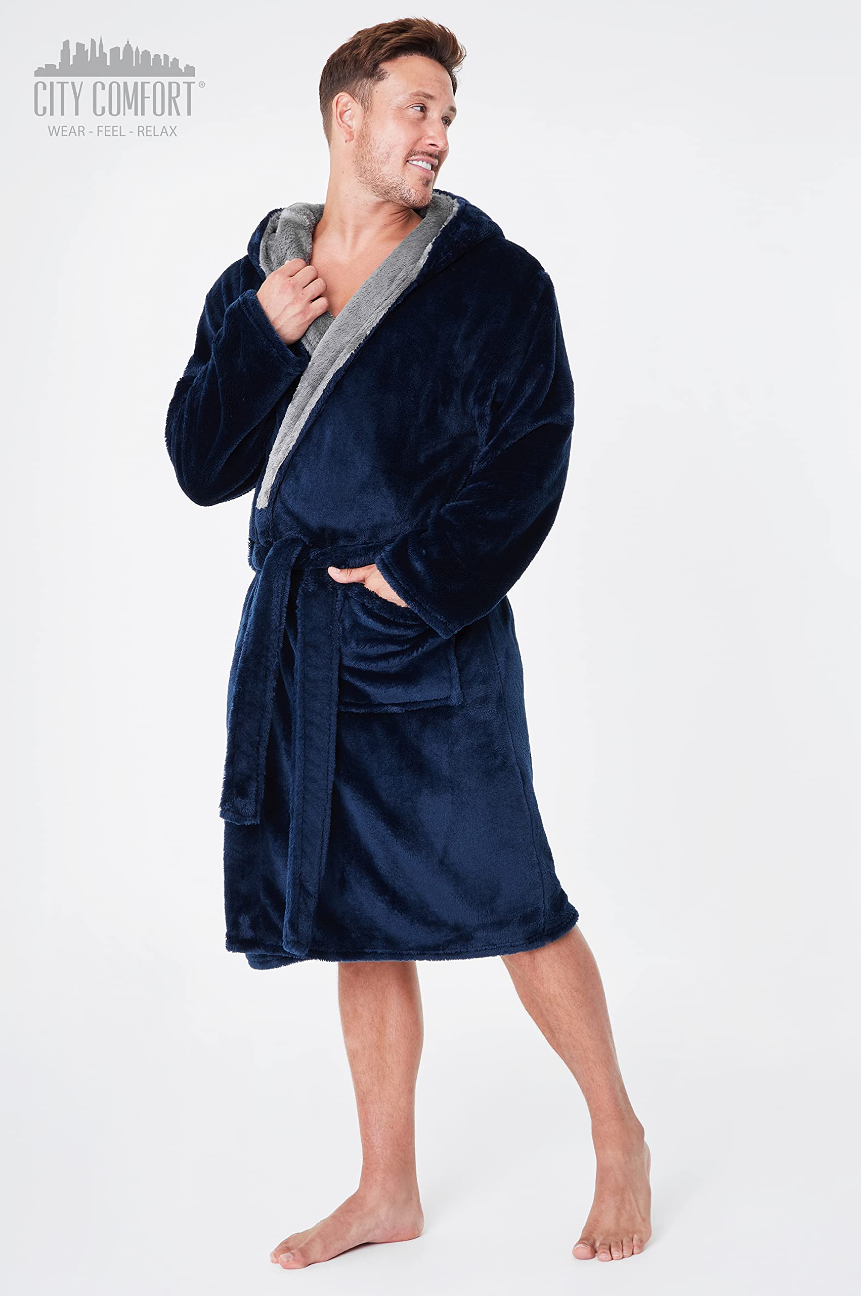 CityComfort Vestaglia Uomo Invernale, Vestaglia da Notte in Pile Morbida e Calda