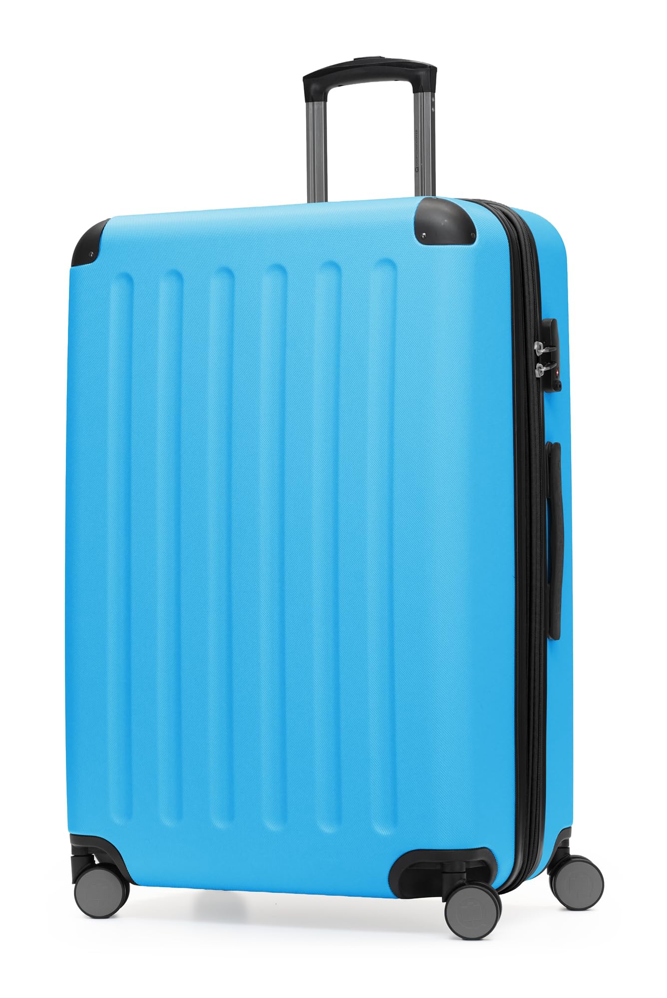 Hauptstadtkoffer Spree - Großer Hartschalen-Koffer, TSA, 4 Doppel-Rollen, Trolley, Rollkoffer, Reisekoffer, Volumenerweiterung, 75 cm, 119 Liter, Cyanblau