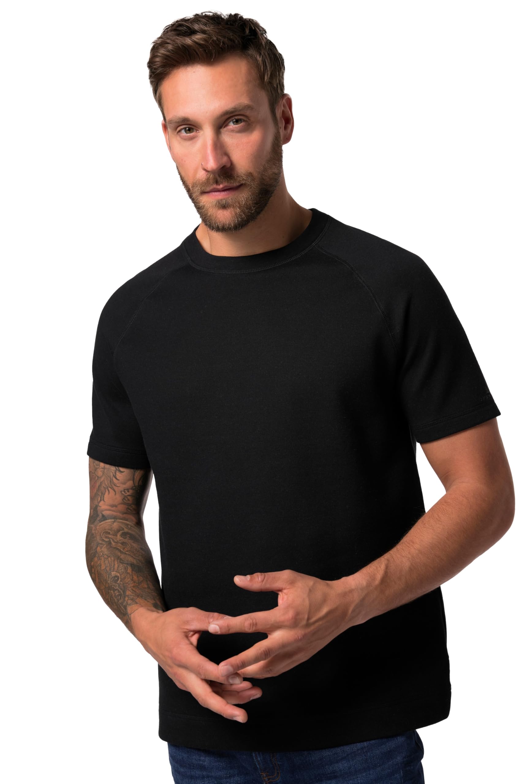JP 1880 Men's Large Sizes Menswear L-8XL JP Aware Basic Raglan Shirt Half Sleeve Organic Cotton up to 8 XL 830788