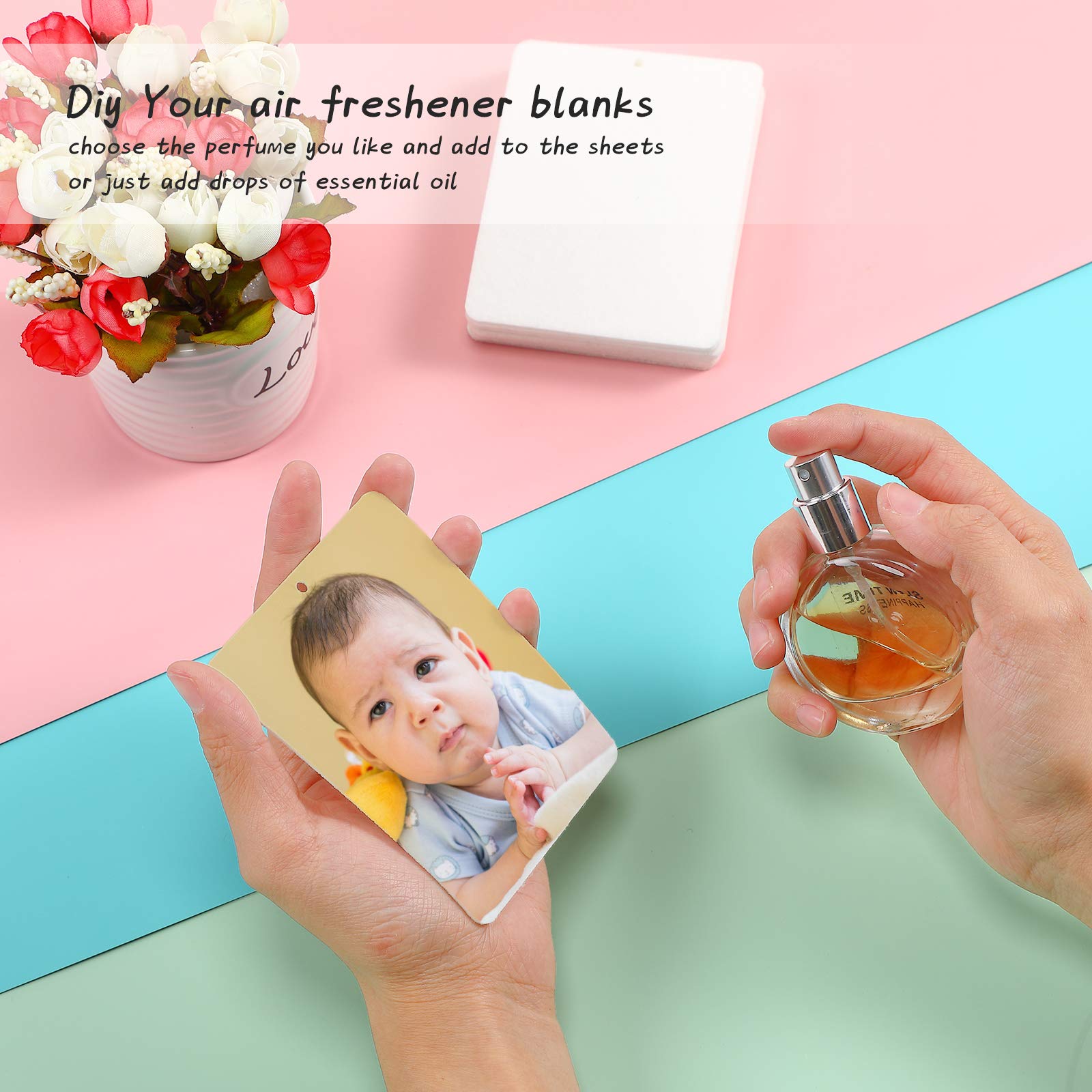 50 Pieces Sublimation Air Freshener Blanks Rectangle Shape Air
