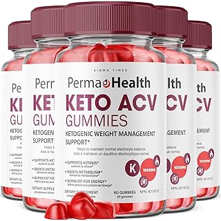(5 Pack) Perma Health Keto Gummies - Perma Health ACV Keto Gummies Perma Health Keto Gummies with Apple Cider Vinegar Vegan Non GMO Advanced Formula Keto Supplement (300 Gummies)