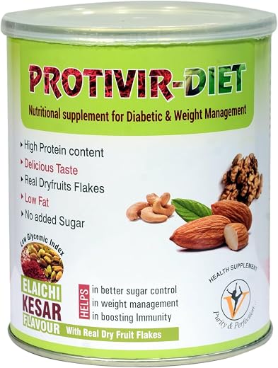 Virgo Healthcare PROTIVIR DIET - Diabetic &amp; Pre-Diabetic Care Sugarfree Protein Powder with 40% Whey Protein (200 gm)