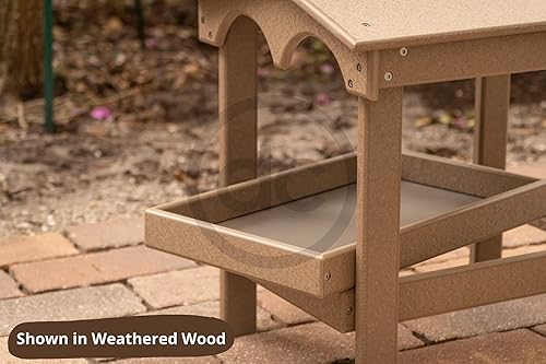 Miniatura 5 de Comedero grande de plástico de polietileno con plataforma elevada cubierta con bandeja de semillas extraíble para pájaros silvestres, alimentador de