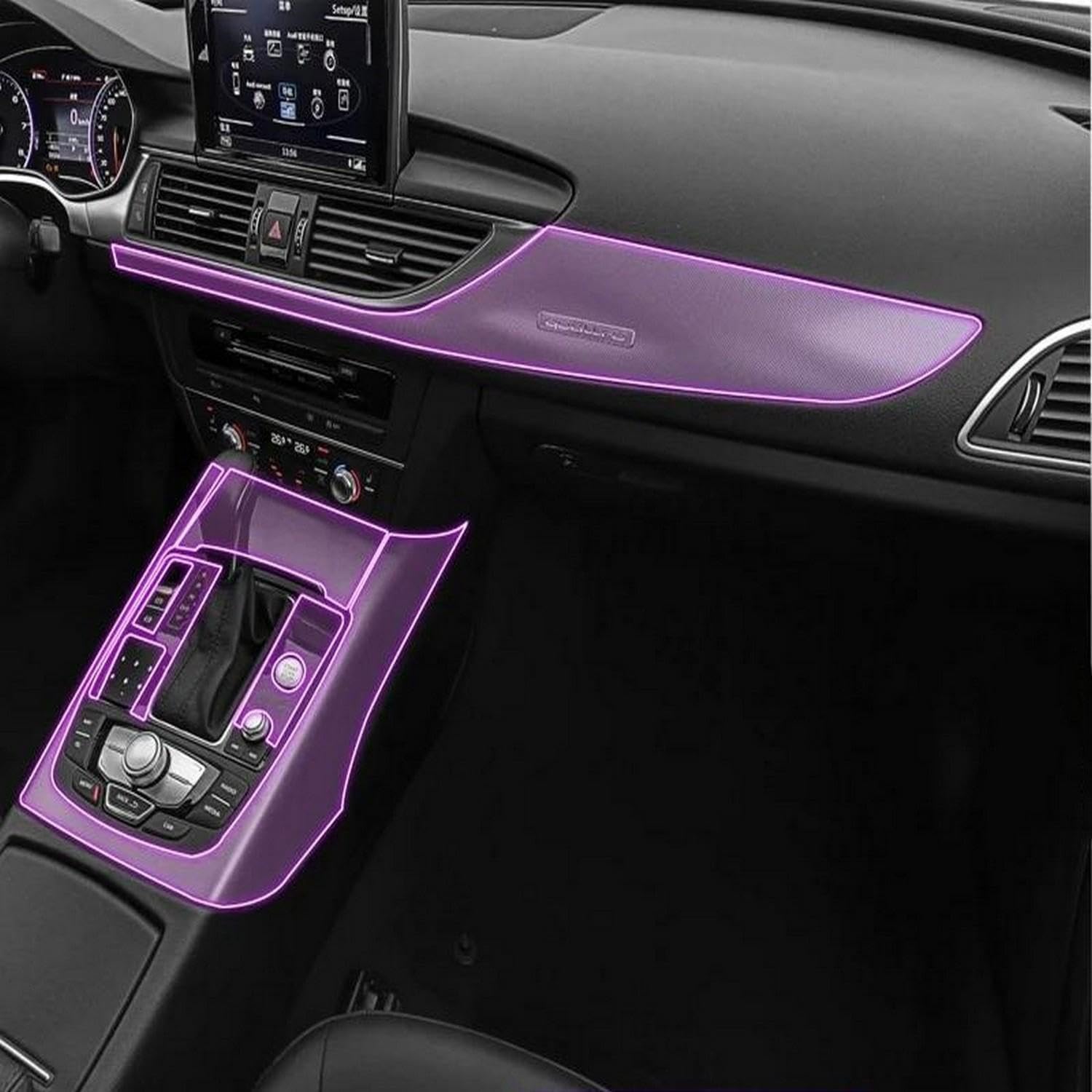 Film TPU console Audi A6 2012-2018 transparent pour protection tableau de bord