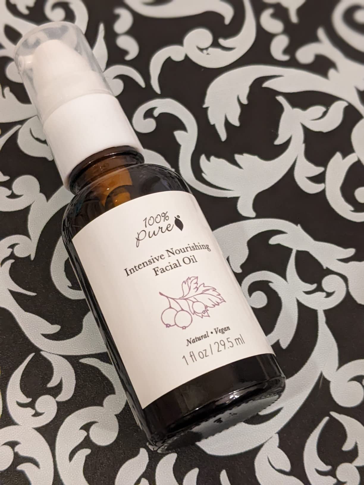 100% PURE Intensive Nourish Facial Oil Hydrating Face & Body Moisturizer Natural Illuminating Dry Skincare for Women & Men - Vegan - 1oz