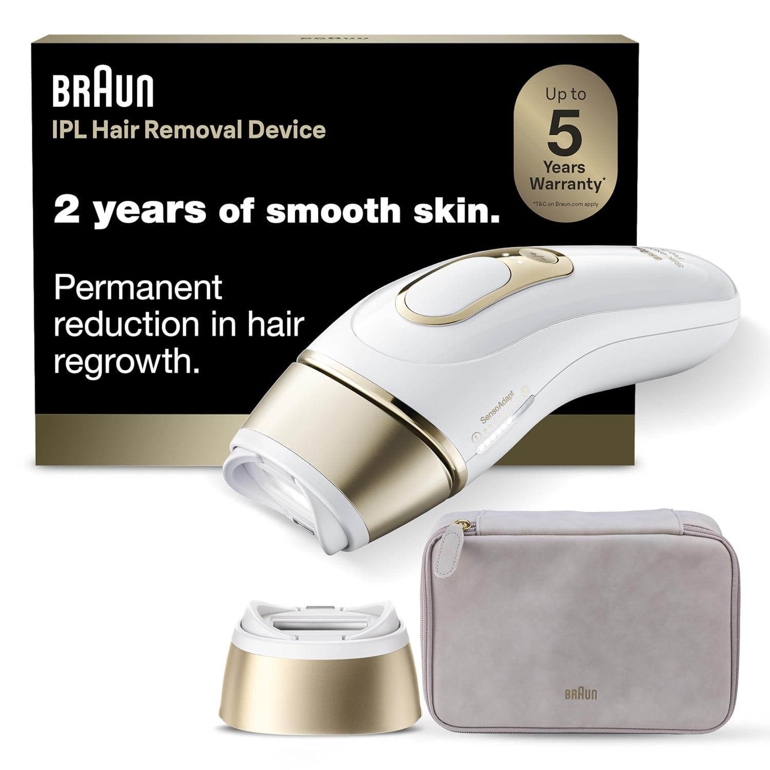 Braun Silk-Expert Pro 5 IPL PL5100 at Home Laser Hair Removal for Women and Men with Smart Flex Head and Premium Pouch