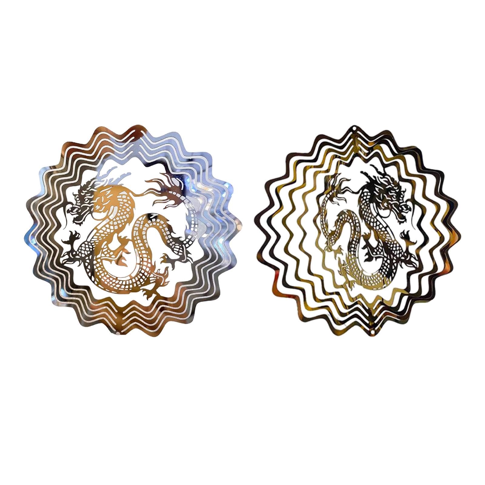 Fashion My Day Dragon Wind Spinner Metal Garden Decorations for Balcony Indoor Outdoor Wall Silver | Home & Garden | Yard, Garden & Outdoor Living | Garden | Windmills & Wind Spinners-image-12