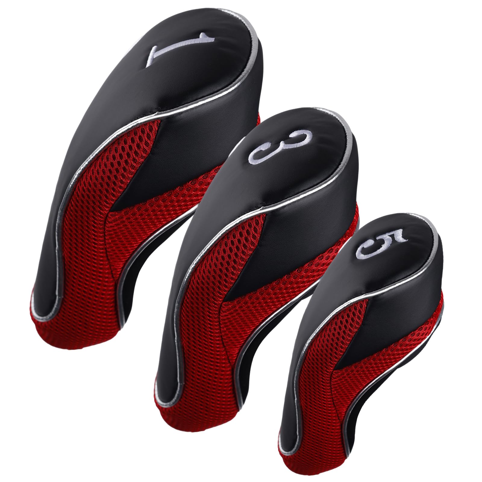 Andux Juego de 3 Fundas de Madera para Cabeza de Palo de Golf de 460 CC