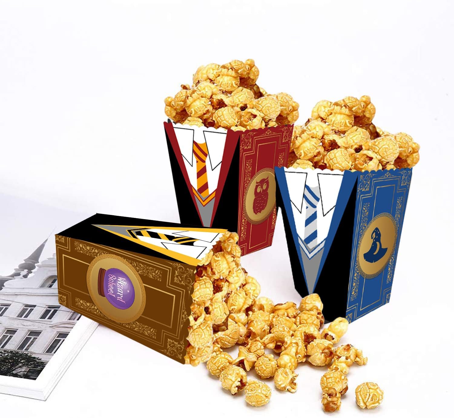 24 Pcs Magical Wizard party popcorn Box, party Candy cookie Box- Snack Containers for Baby Shower Harry themed Birthday Party Supplies