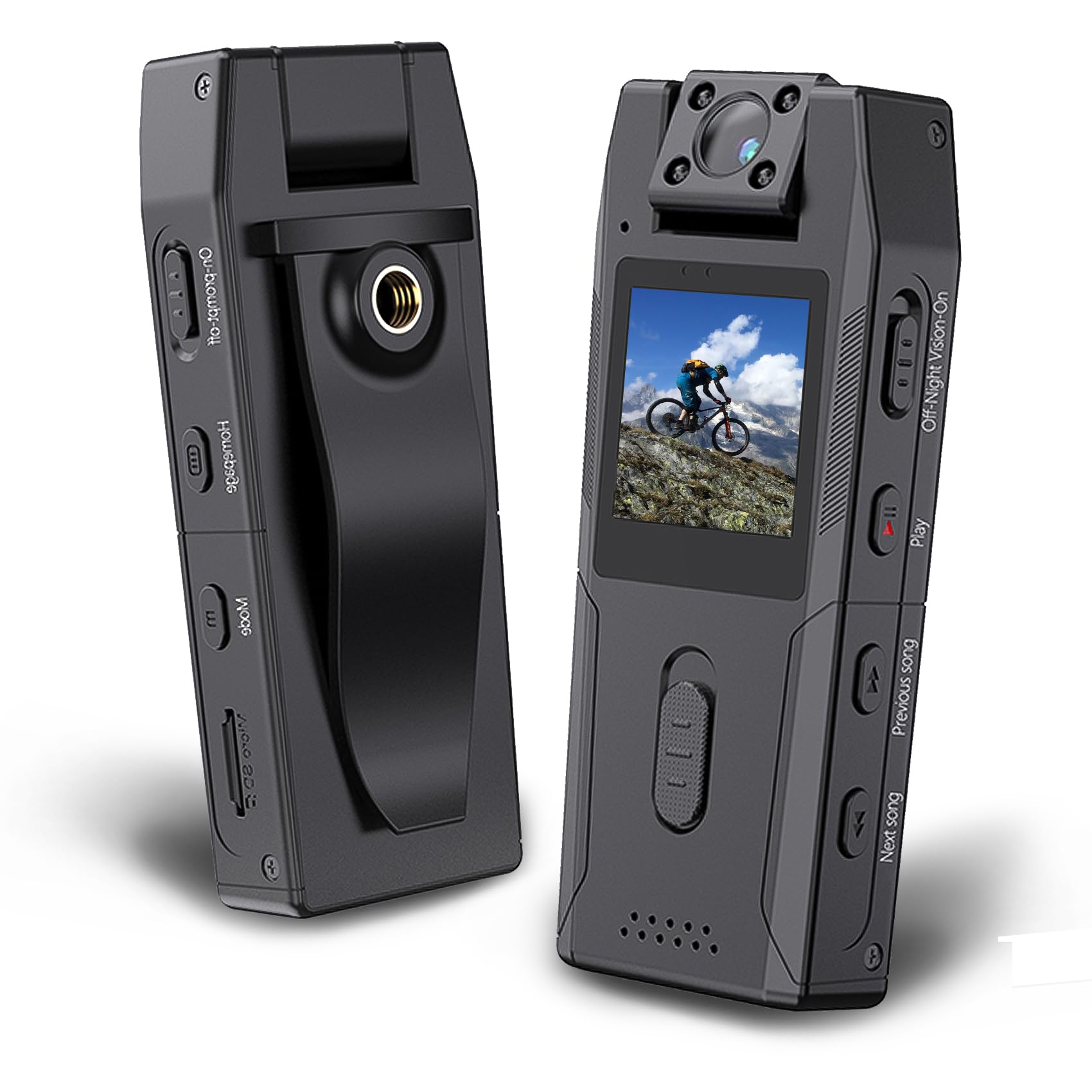 Body Camera with 180deg Rotating Lens, HD 1080P Mini Portable Body Cam with Night Vision, Video and Audio Recording, Wearable Smart Camcorder for Law Enforcement