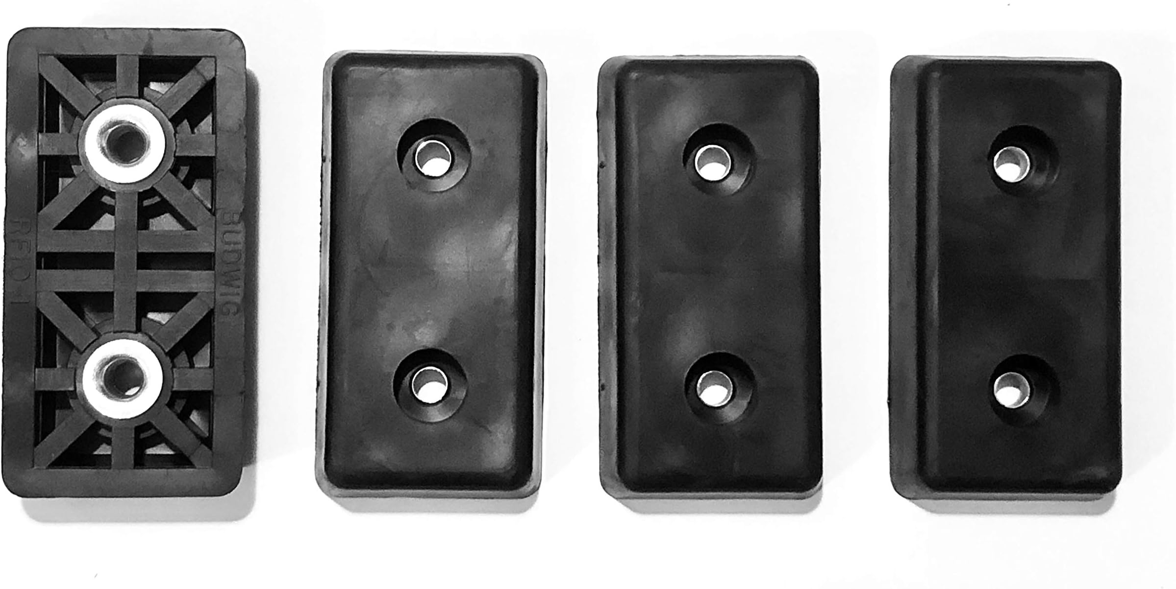 4 Extra Large Rectangular Rubber Feet Bumpers - .590 H X 3.000 L X 1.510 W - - Made in USA Heavy Duty Non Marking for Furniture, Tables, Chairs, Desks, Benches, Sofas, Chests, Other Large Items.
