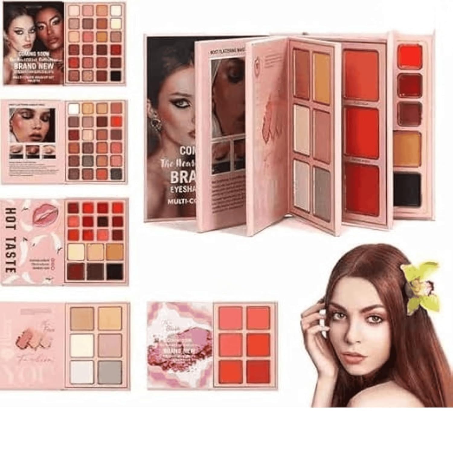 Makeup Book Kit 5-in-1 Palette | Eyeshadow, Highlighter, Blush, Contour & Lip Colors | All-in-One Multicolor Makeup Kit for Women & Girls-image-1