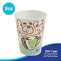 Vista 2 de Vaso térmico de papel, de 12 onzas con un diseño de café, de Dixie PerfecTouch 5342CD (Viene con 20 fundas aislantes y 50 vasos por funda), 500