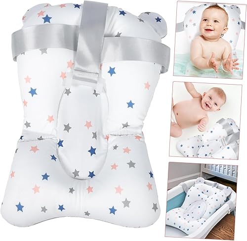 Miniatura 3 de Kisangel Alfombrilla de baño, 1 unidad, almohadilla de apoyo antideslizante para bañera para recién nacidos, a prueba de seguridad, cojín para