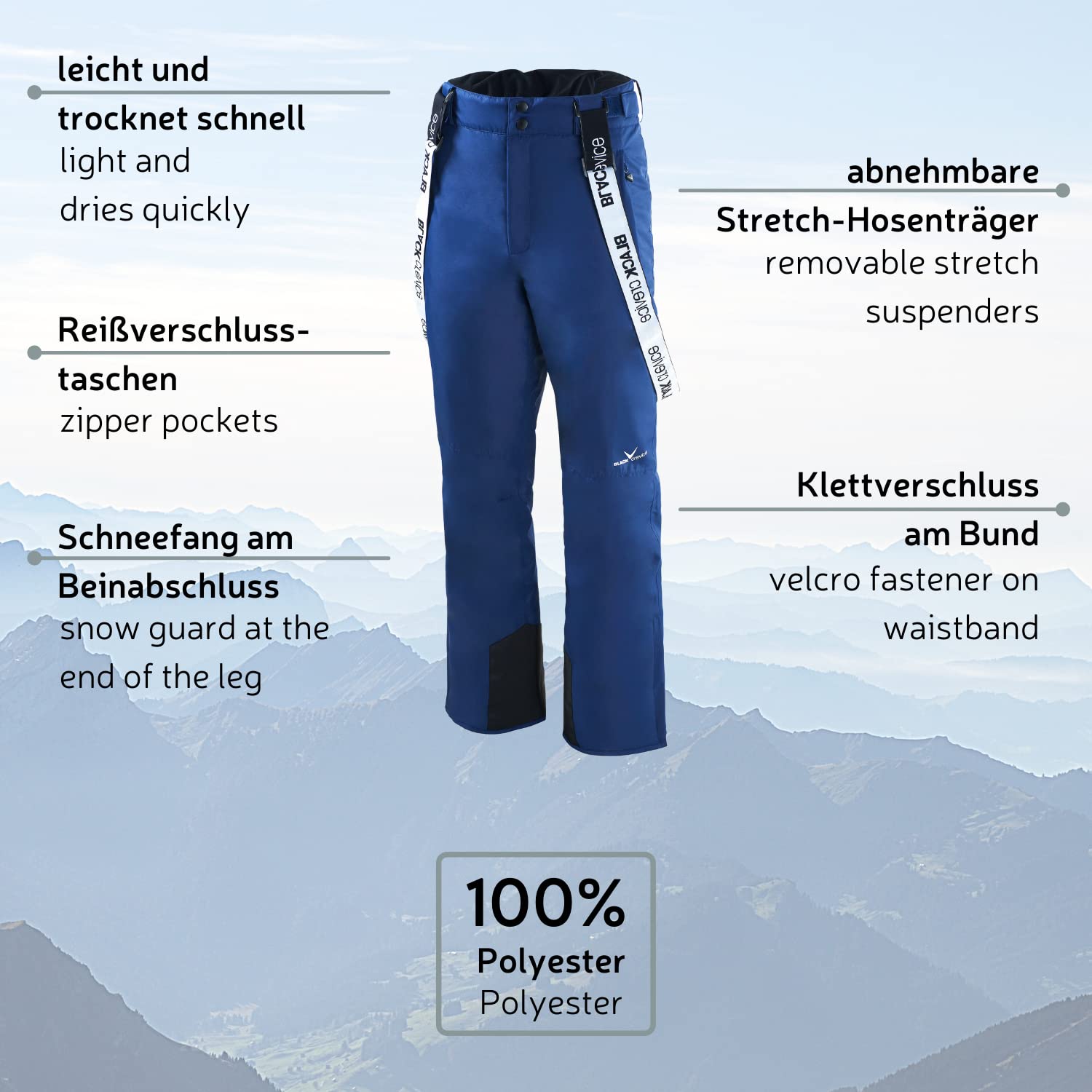 Black Crevice - Pantaloni da sci da uomo