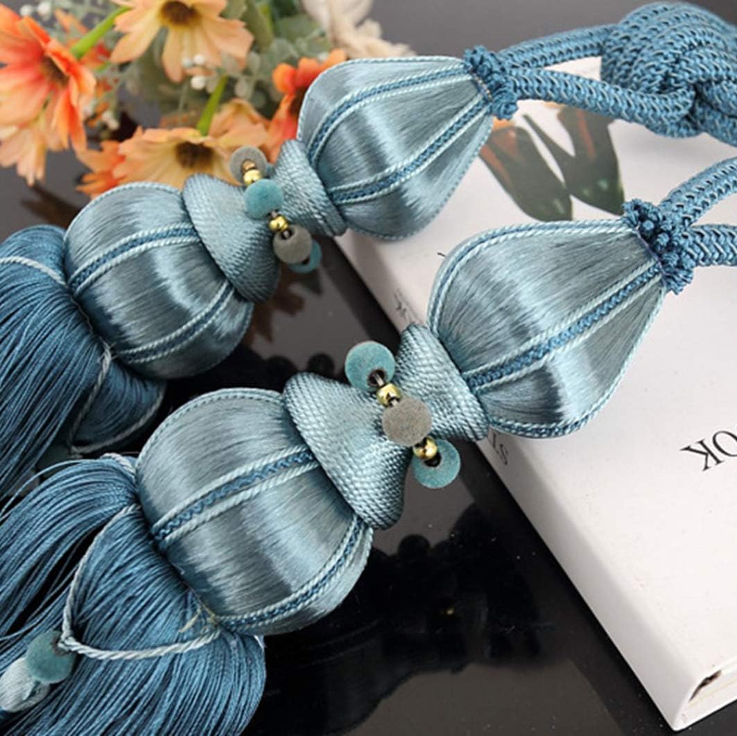 Curtain Ties for Drapes，Curtain tiebacks，European Luxury Hanging Tassel for Window Modern Handmade Hanging Ball Curtain Accessories Window Drapery Tieback Rope Pendant Decoration for Living Room (Col