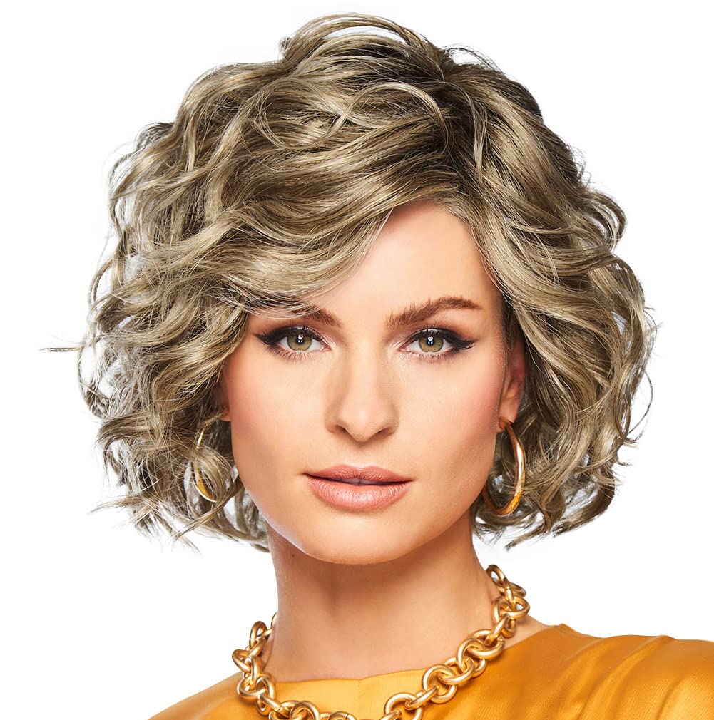 Sweet Talk Luxury Hand-Tied Chin Length Layered Wig by Hairuwear, Average Cap, GL16-27 Buttered Biscuit