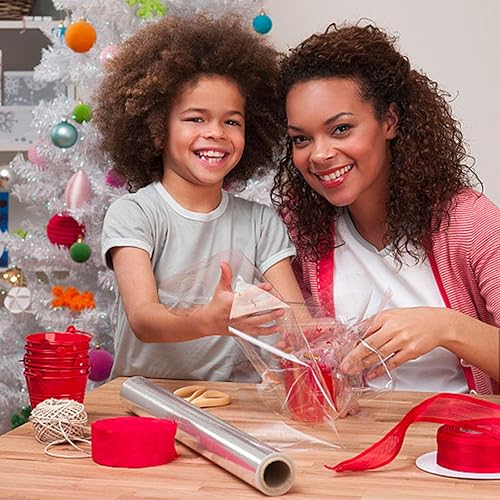 Miniatura 4 de Adorox Rollo de celofán transparente de 100 pies (fabricado en Estados Unidos y cumple con las especificaciones de la FDA)