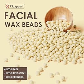 Maxpearl Wax Beads for Facial Hair Removal, 1LB Hypoallergenic Hard Wax Beans with Natural Ingredients for Sensitive Skin, Eyebrows, Upper Lip, Chin, Sideburns, Neck & More