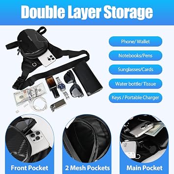 Motorcycle Leg Bag with LegStrap, Drop Leg Bag, Motorcycle Thigh Bag for Men Women, Multifunctional Waist Pack, EVA Hardshell Durable Hiking Waist Pack for Cycling, Riding, Running(B)
