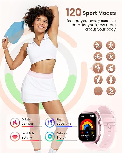 Miniatura 6 de Relojes inteligentes para mujer Fitness Tracker 1.85 "Smartwatch con 30 días+duración de la batería marcarespuesta llamada llamada sueño ritmo