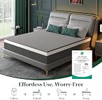 BedStory Matelas Topper Queen, 4 Inch Gel Bamboo Charcoal Mémoire Mousse Matelas Topper Taille Reine pour refroidir le sommeil profond & Relief de pression, Certifié CertiPUR-US (60 * 80 De pouce)